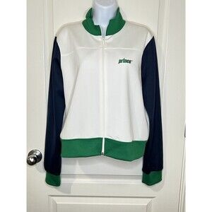 Prince vs Zara Tennis Crop Jacket White/Green/Navy Women's Full Zip Large